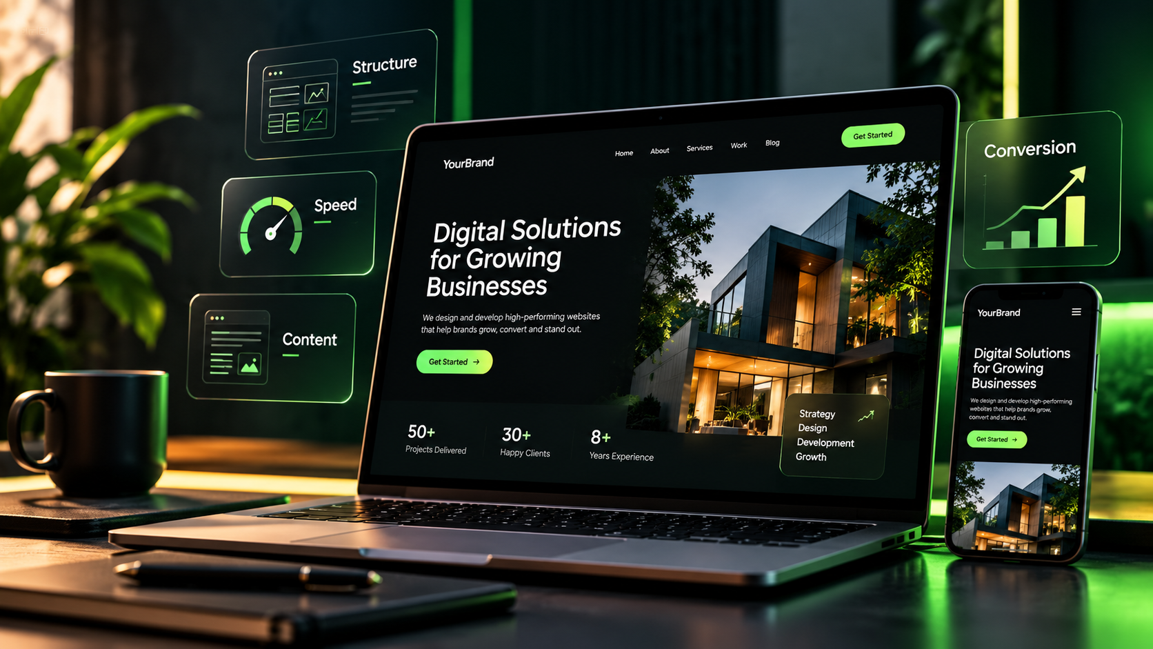 Modern business website design and development